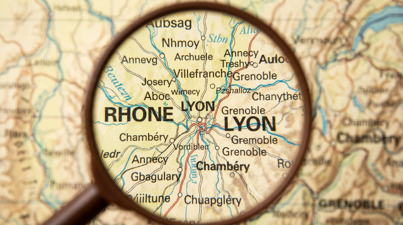 Carte de la région Lyonnaise
